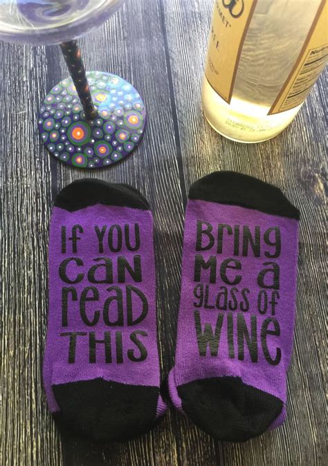 Wine Socks If You Can Read This Bring Me A Glass Of Wine Etsy Wine