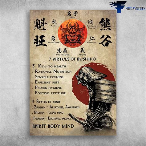 Samurai Rules 7 Virtues Of Bushido 5 Keys To Health Ration