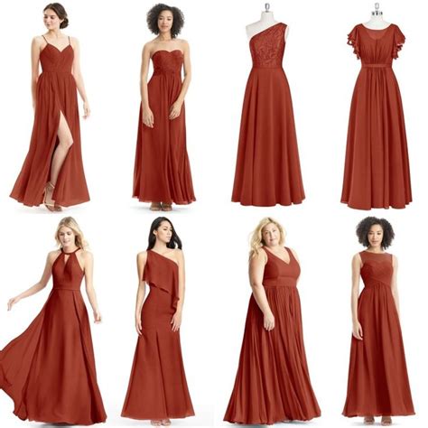 Azazie Chiffon Rust Dresses 109 149 Orange Bridesmaid Dresses