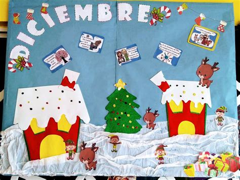 Periódico Mural Diciembre Manualidades Navideñas Manualidades