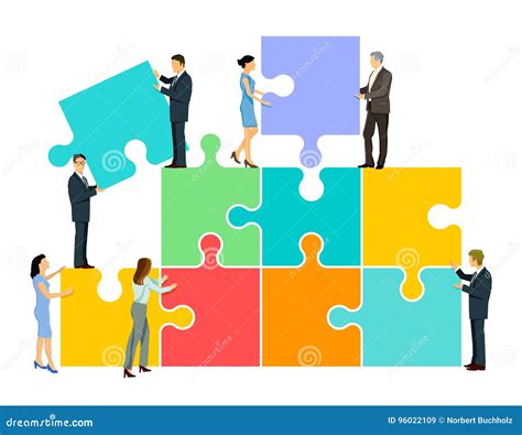 Teamwork Puzzle Stock Vector Illustration Of Togetherness 96022109