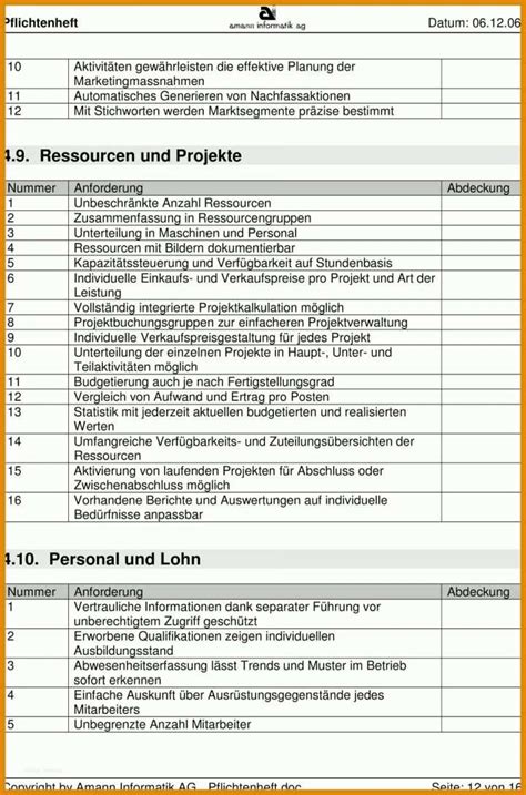 11 tolle Pflichtenheft Vorlage Kostenlos Für Sie