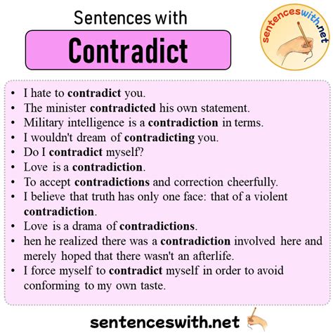 Sentences with Contradict, 11 Sentences about Contradict in English ...