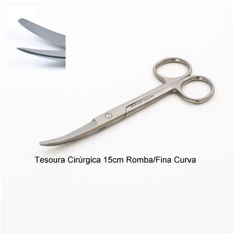 TESOURA CIRÚRGICA ROMBA FINA CURVA 15 CM