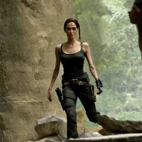 Angelina Jolie In Lara Croft Tomb Raider Screen Cap Stable Diffusion