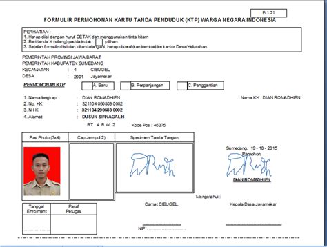 Penerbitan Kartu Tanda Penduduk Ktp Kecamatan Cibugel