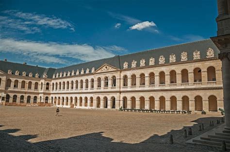 View Of The Inner Courtyard Of The Les Invalides Palace With Old