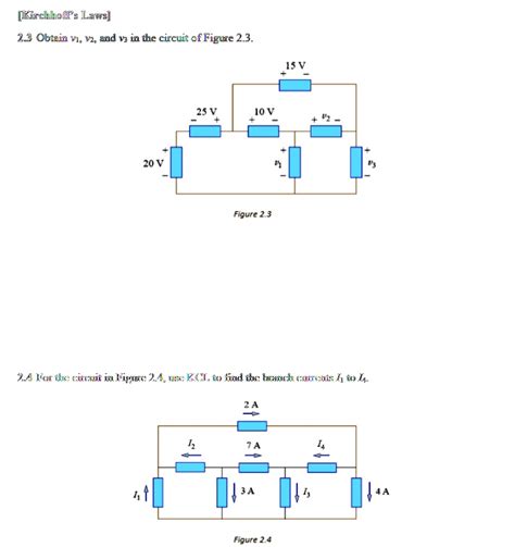 Solved Texts Kirchhoffs Laws 23 Obtain V₁ V₂ And V₃ In The