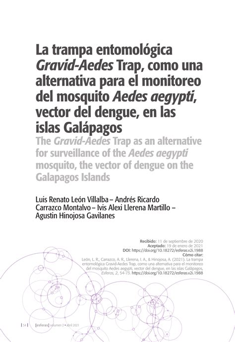 PDF La trampa entomológica Gravid Aedes Trap como una alternativa