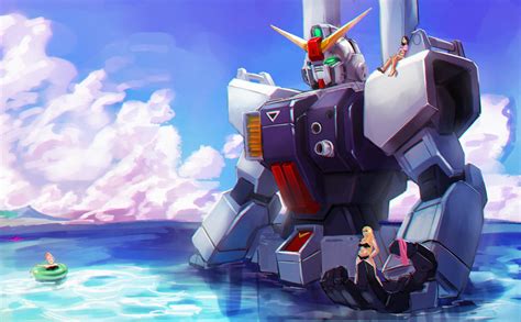 Safebooru 3girls Absurdres Beach Bikini Blonde Hair Clouds
