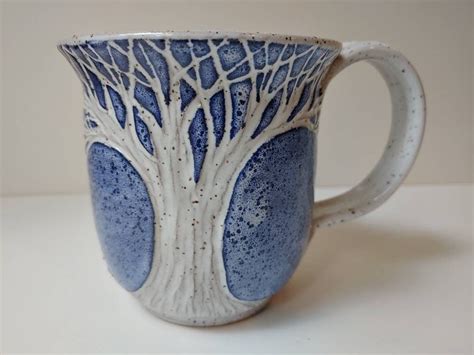 Hand Carved Tree Mug New Colors Etsy Hand Carved Tree Carving Carving