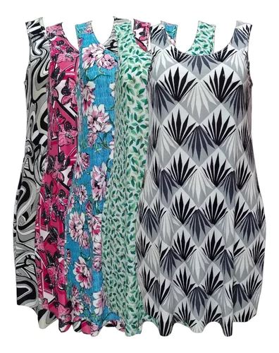 Kit Vestidos Lindas Estampas Malha Fria Liganet Ver O Frete Gr Tis