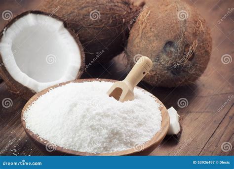 Coconut And Grounded Coconut Flakes Stock Image Image Of Powder