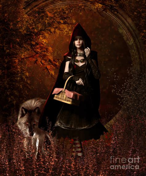 Little Red Riding Hood Gothic Digital Art by Shanina Conway