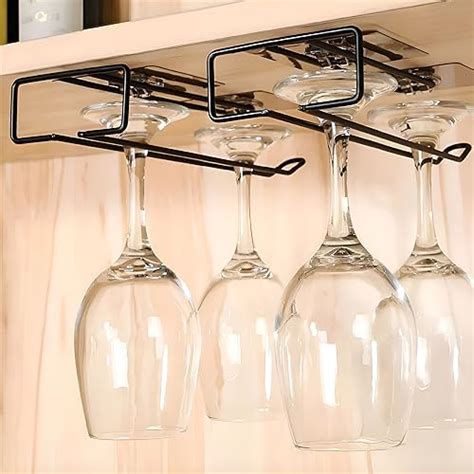 Mbcare Wine Glass Rack Upside Down Hanging Wine Glass Holder Organizer