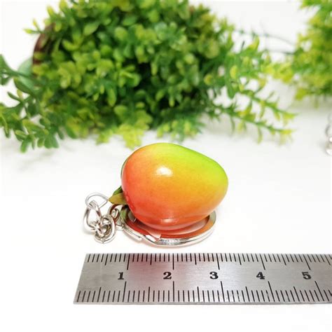 Mango Keychain From Polymer Clay Fruit Keychain Mango Bag Etsy