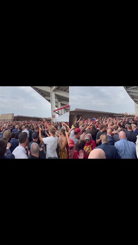 College Football Crowd Goes Wild When Trump Enters Stadium After Joining Tailgate