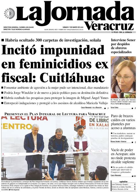 Periódico La Jornada Veracruz México Periódicos de México Edición