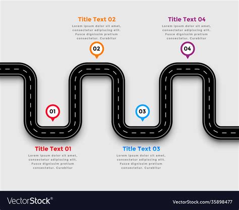 Winding Road Pathway Infographic Template Design Vector Image