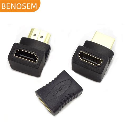 Benosem อะแดปเตอร์เชื่อมต่อสายเคเบิล Hdmi มุม 270 90 องศา Hdmi ตัวผู้ เป็นตัวเมีย 1080p Hdtv