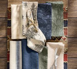 Rustic Forest Cotton Linen Napkins Set Of 4 Pottery Barn