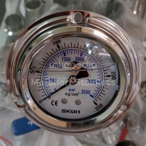 Jual Pressure Gauge Payung Stainless SKON 2 1 2 Inchi 250 Bar 3500