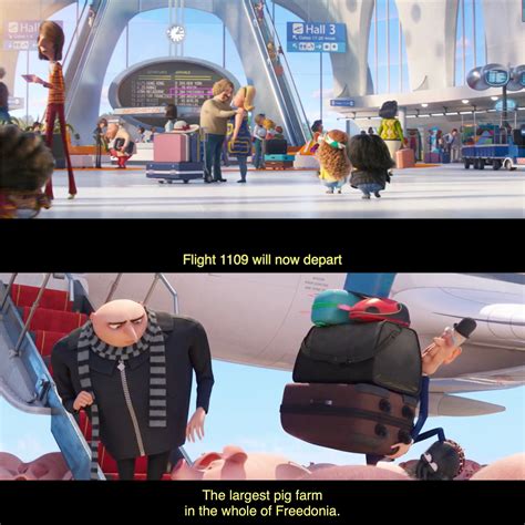 During the airport scene in Minions : Rise of Gru (2022), 'Freedonia