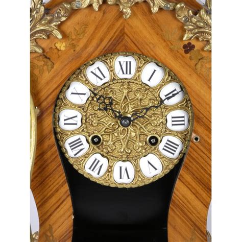 A Late 19th Century Louis XVI Style Boule Mantel Clock Inlaid Walnut