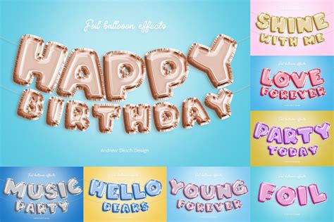 Foil Balloon Text Effects Graphic By Sko4 Creative Fabrica