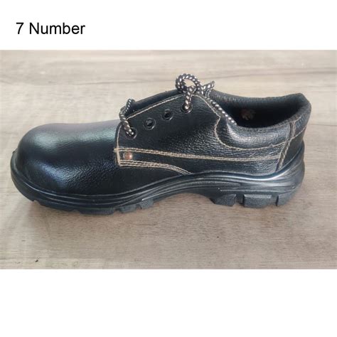 number black pu sole leather safety shoes  pair kanpur