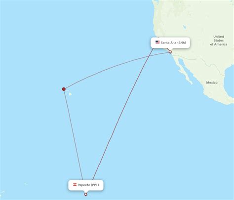 All Flight Routes From Santa Ana To Papeete Sna To Ppt Flight Routes