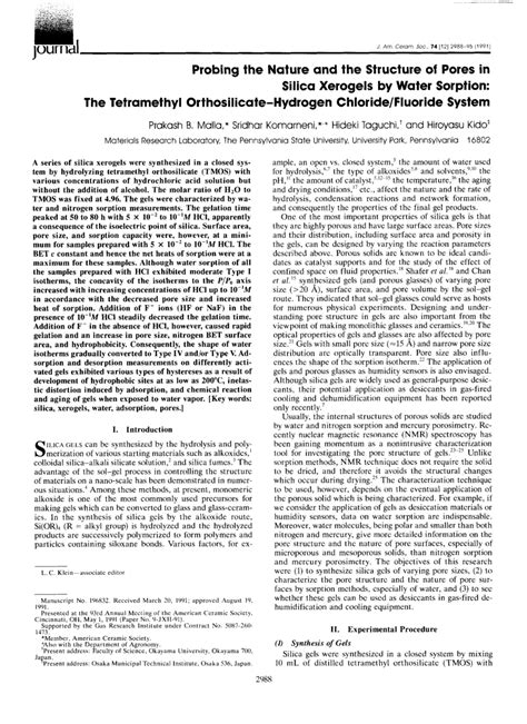 (PDF) Probing the Nature and the Structure of Pores in Silica Xerogels by Water Sorption: The ...