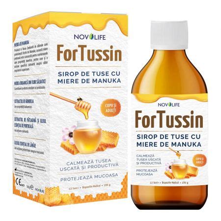 ForTussin Sirop Pentru Tuse Seaca Si Productiva Cu Miere De Bebe Tei