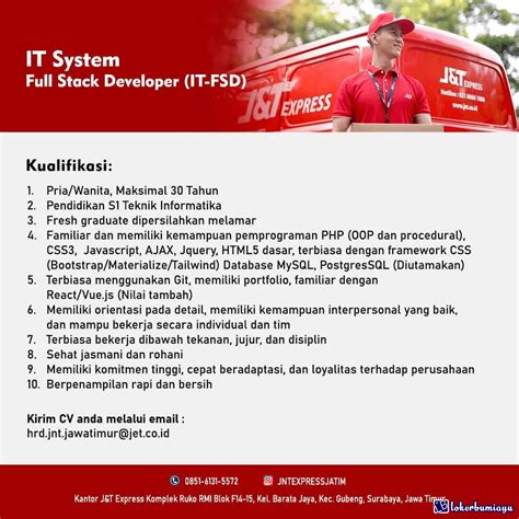 Lowongan Kerja It System Jnt Express Jawa Timur