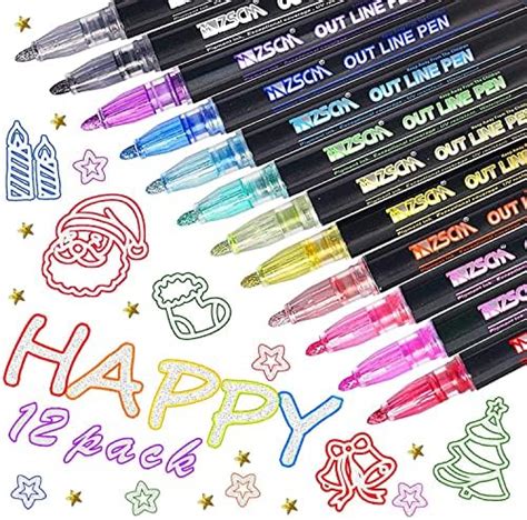 Sellon Double Line Outline Pen Self Outline Metallic Markers