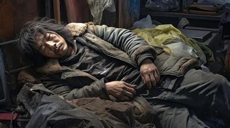 Premium Photo An Image Of A Homeless Person Sleeping On The Street In