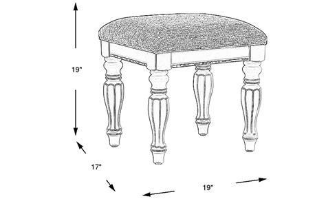 Marien Park White Colors White Polyester Fabric Vanity Stool Rooms To Go