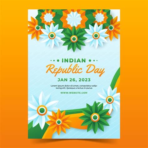 Free Vector | Realistic poster template for republic day celebration