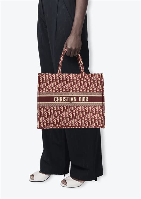 Bolsa Christian Dior Large Oblique Book Tote Vinho Original Gringa