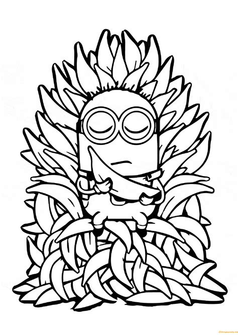 Minion and Many Bananas Coloring Pages - Cartoons Coloring Pages - Free ...