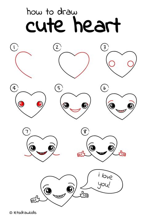 How To Draw Cute Heart Easy Drawing Step By Step Perfect For Kids