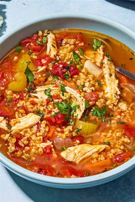 Chicken Freekeh Soup Recipe The Mediterranean Dish