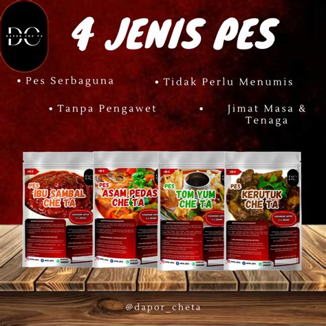 Pes Masakan Dapor Che Ta G Sambal Tumisan Ibu Sambal Asam Pedas