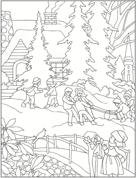 Free Winter Scenes Coloring Pages