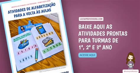 Atividades de alfabetização prontas para a volta às aulas Luzia