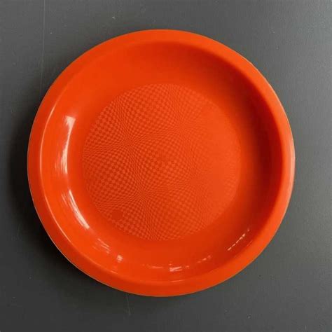 Assiettes Plates Rondes Plastique R Utilisable Orange Cm