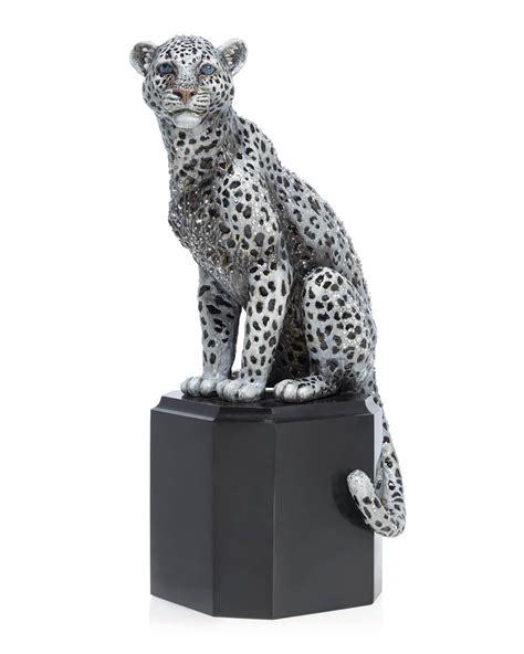 Jay Strongwater Sitting Snow Leopard Figurine Neiman Marcus