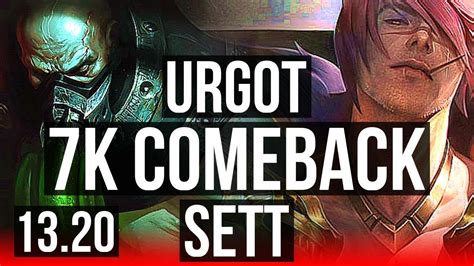 URGOT Vs SETT TOP 3 8M Mastery Comeback 1500 Games EUW Master