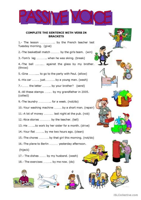 Passive Voice English Esl Worksheets Pdf And Doc