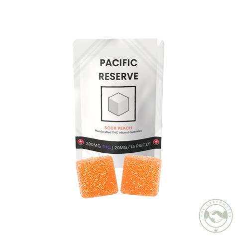 300mg THC Sour Peach Gummies Pacific Reserve Same Day Weed Delivery